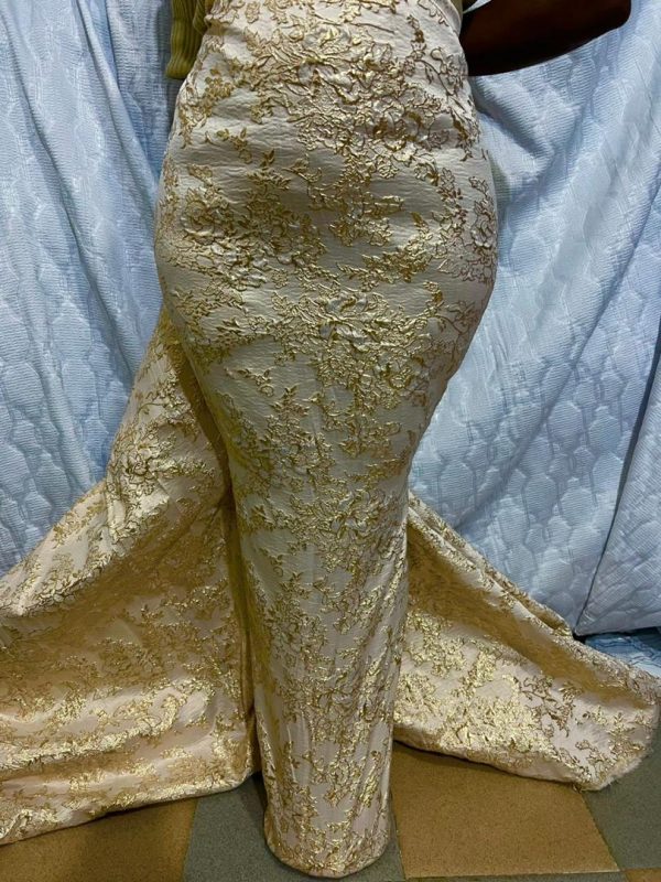 Champagne Gold Brocade Fabric